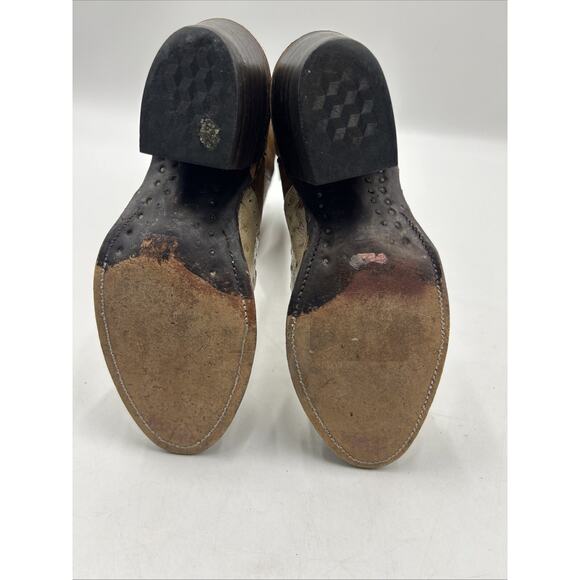 Vintage Texas Brand Cowboy Western Leather Boots TAN Men’s Size 7.5D MADE IN USA main image 7
